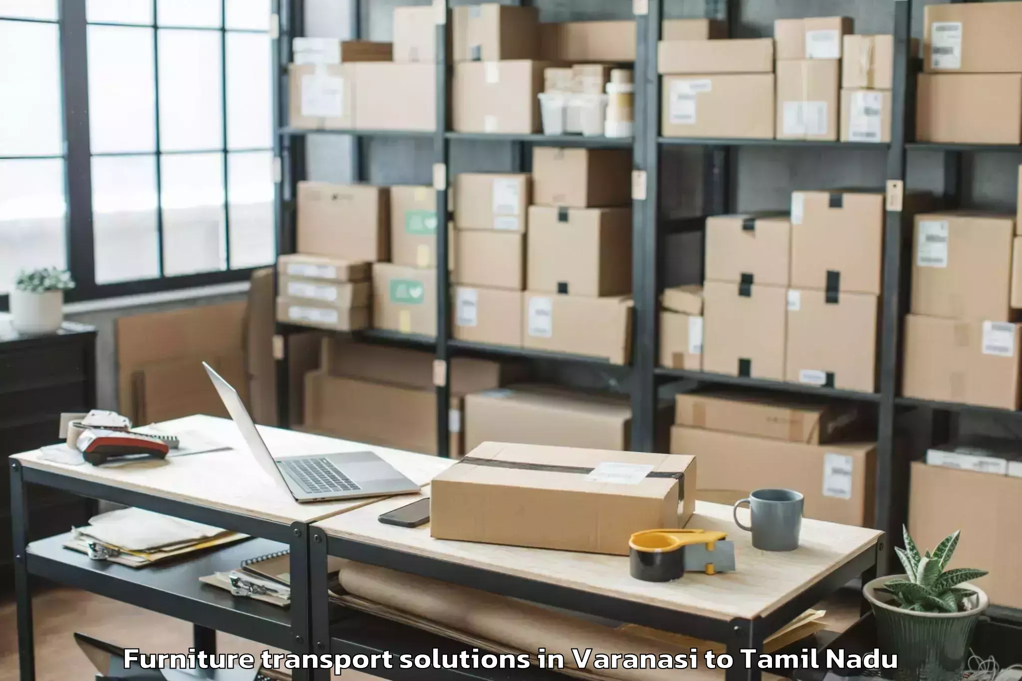 Book Varanasi to Thiruthuraipoondi Furniture Transport Solutions Online